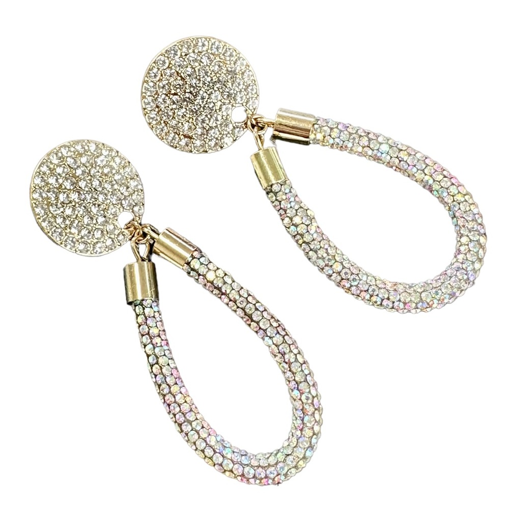 Loop crystal pave earrings